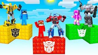 Atrapados en ISLAS de TRANSFORMERS en Minecraft!