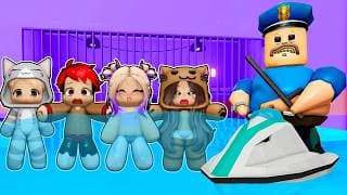 Escapamos de la PRISIÓN de BARRY BAJO EL AGUA en Roblox con el TEAM BEBÉS