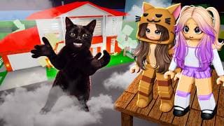 Construimos una BASE EN EL CIELO para ESCONDERNOS del GATO QUE APLAUDE en Brookhaven Roblox