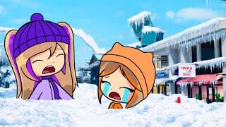 SOBREVIVIMOS a la TORMENTA de NIEVE de BROOKHAVEN con MANDARINA en Roblox