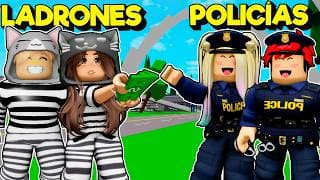 FAMILIA de POLICÍAS vs LADRONES en Brookhaven Roblox