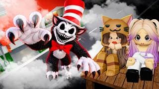 Construimos una BASE EN EL CIELO para ESCONDERNOS de CAT IN THE HAT en Brookhaven Roblox