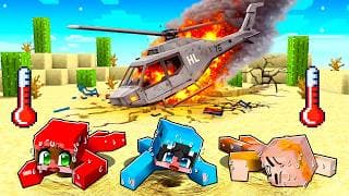 Sobrevivimos al Accidente de HELICÓPTERO en el Desierto en Minecraft...