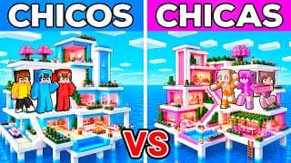 CASA ACUÁTICA de CHICOS vs CASA ACUÁTICA de CHICAS en Minecraft!