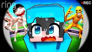 Grabé a MONSTRUOS en mi Puerta con CÁMARA OCULTA en Minecraft...