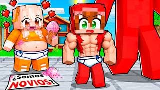 Tuve una ENAMORADA siendo un BEBÉ MUSCULOSO en Minecraft!