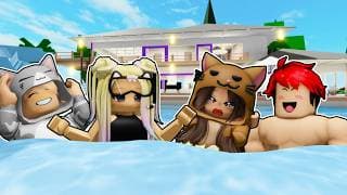 Hicimos una FIESTA EN LA PISCINA con el TEAM en Brookhaven Roblox