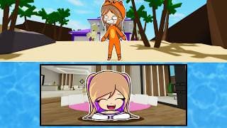 Construimos una BASE BAJO EL AGUA para ESCONDERNOS de MANDARINA en Brookhaven Roblox