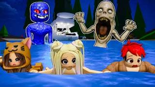 SOBREVIVIMOS al ATAQUE del MONSTRUO DE LA PLAYA en BROOKHAVEN con MANDARINA en ROBLOX