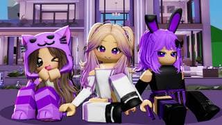 24 HORAS en un MUNDO VIOLETA en Brookhaven Roblox con Kira y Mandarina