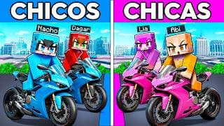 CHICOS vs CHICAS: Batalla de MOTOS en Minecraft