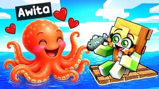Me Converti en Un BEBE KRAKEN en Una Balsa en Minecraft!