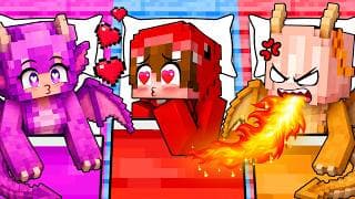 Atrapado en UNA PIJAMADA de CHICAS DRAGÓN en Minecraft!