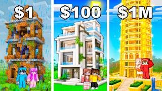 Evolucioné de EDIFICIO NOOB a EDIFICIO MILLONARIO en Minecraft!
