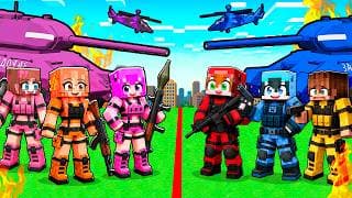 MILITARES CHICOS vs MILITARES CHICAS en Minecraft!