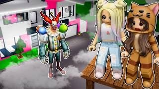 Construimos una BASE EN EL CIELO para ESCONDERNOS del PAYASO MALVADO en Brookhaven Roblox