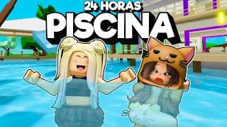 24 HORAS en la PISCINA de Brookhaven Roblox con Mandarina
