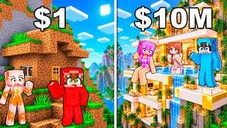CASA SECRETA en la MONTAÑA POBRE vs MILLONARIA en Minecraft!