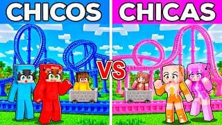 CHICOS vs CHICAS: Montaña Rusa Millonaria en Minecraft!